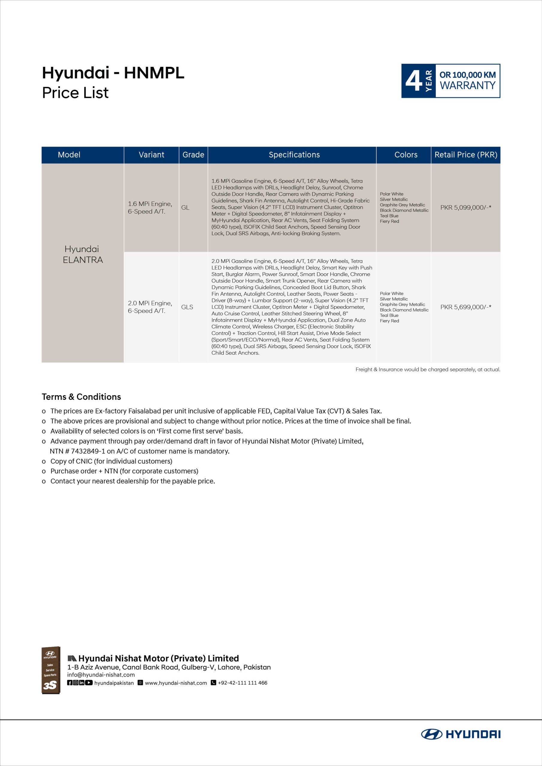 Price List